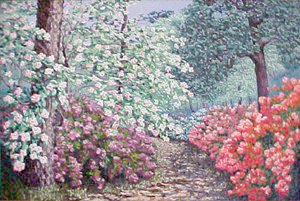 featuring original impressionistic landscape and gardenscape oil paintings by Louisiana artist Paul Guidry